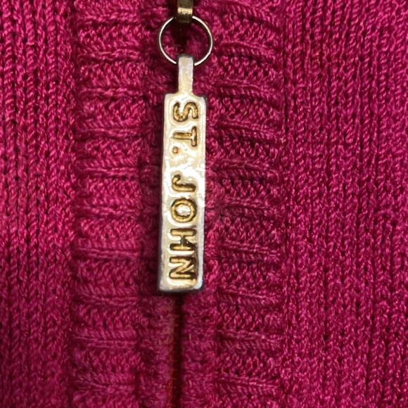 St. John Sport Essentials by Marie Gray knit Hooded Full zip Sweater Size L Pink - Picture 3 of 6